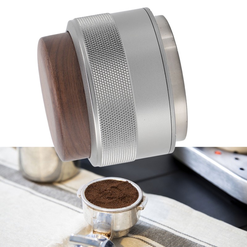 Coffee Distributor Tamper Constant Pressure 304 Stainless Steel Wood Handle