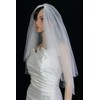Bridal Veil Diamond (Off) White 2 Tiers Elbow Length Edge