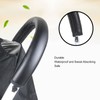 2PCS Handle Sleeve Cover,Stroller Handle Sleeve Zipper Stroller PU Leather