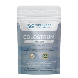 WELLNESS EXTRACT Wellness Extract Bovine Colostrum Powder Rich in Protein & Lactoferrin- The True Certified Supplement for Immune Support, Gut Health, Muscle Growth - 60g