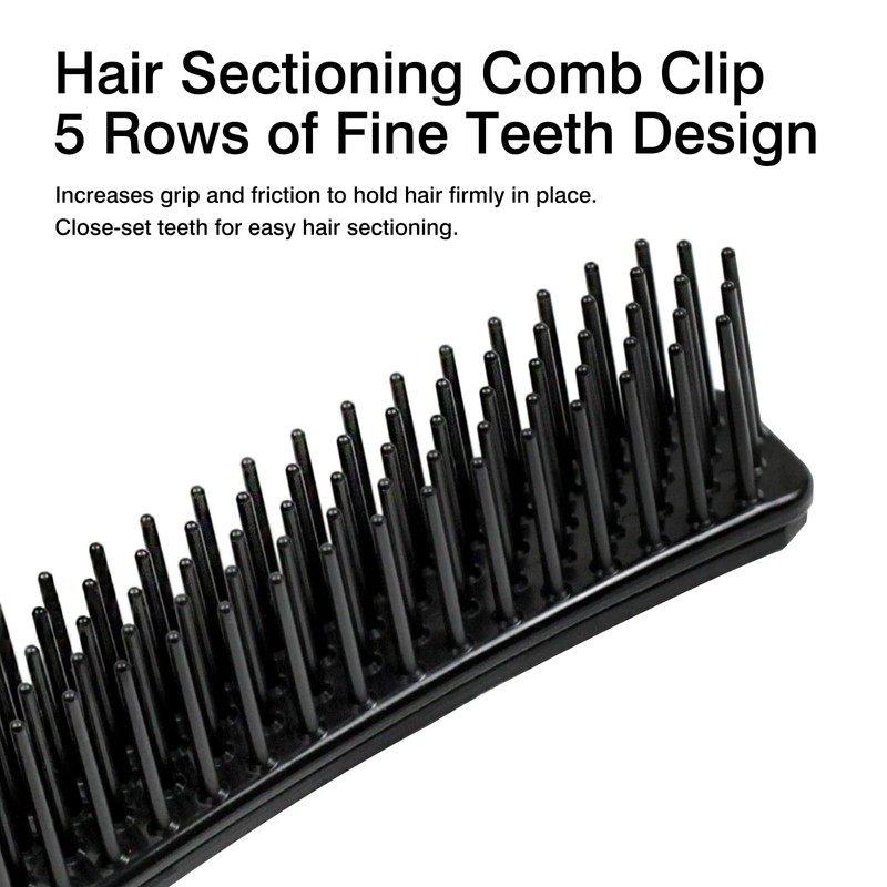 2-Pack Black Grip Hair Clips – 5.7" x 1.37" Sectioning