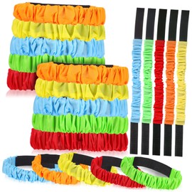 Ciieeo 20Pcs Elastic Legged Race Bands for Outdoor Fun Three Legged Race Straps Bright Colors Easy to Use for Adults Team Activities