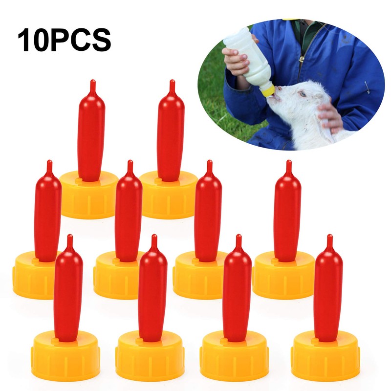 PAGOW 10PCS Nipple for Goats, Small Animal Milk Drink Nipple,