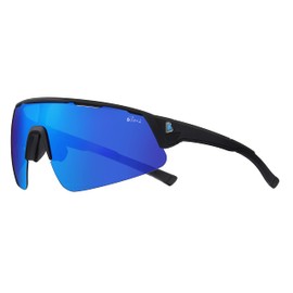 Bevi Gafas de sol polarizadas envolventes con protección UV 400 con marco ligero TR90 para mujeres y hombres, Negro (dark black), X-Large