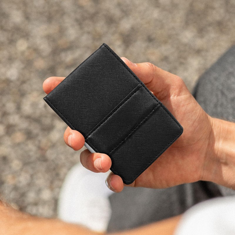 AfitLulu Men's Small Flap PU Leather Wallet with Metal Clip,
