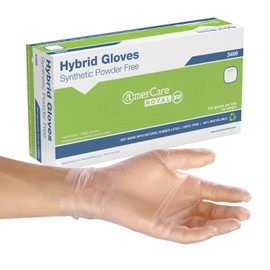 AmerCare Gen 2.0 Hybrid Powder Free Gloves, Large, Case of 1000