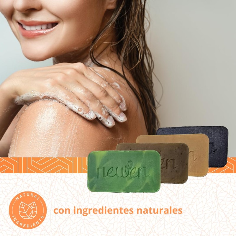 Newen Jabón corporal Natural - Barras con ingredientes activos, Sábila,