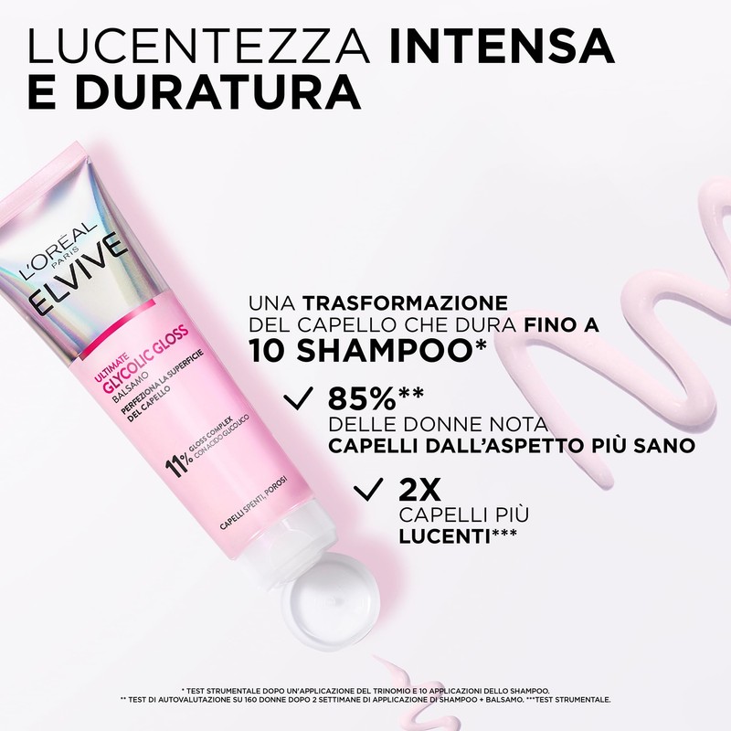 L'Oréal Paris Elvive Glycolic Gloss Kit 4 Prodotti per Capelli