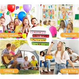 Mundharmonika Kinder,4 Stück Mundharmonikas aus Holz 16-Loch Harmonica Set für Kinder Erwachsene Musikinstrument für Anfänger,Studenten Lerninstrument