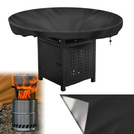 Fire Plate Cover, Diameter 100 cm, 600D Grill Plate Protective Cover, Waterproof, Anti-UV Fire Plate Cover, Round Black Water Resistance Cover for Fire Plate and Grill Plate