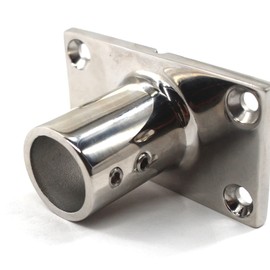 Zerniple Boat Railing Fittings Deck Hardware 316 Stainless Steel 90 Degree Tube Base Rod Flange Holder (Pack of 2)