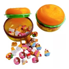 Laxia 2 Estuches Hamburguesa Con Gomas Mini Aroma Kawaii Borrador
