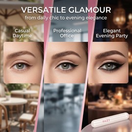 CATZUM 2 Pieces Eyeliner Stencil Double Head Eyeliner Rotating Stamps Waterproof Long Lasting Quick Dry Natural Easy Makeup Tool (Black + Brown)