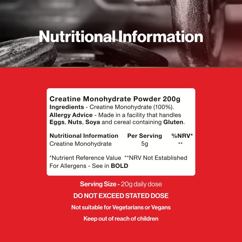 Supplements Direct - Creatine Monohydrate Powder - 200g - 40