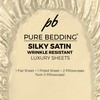 Pure Bedding Satin Sheets Twin [3-Piece, Ivory] Hotel Luxury Silky