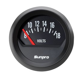 Sunpro CP8215 StyleLine Voltmeter - Black Dial