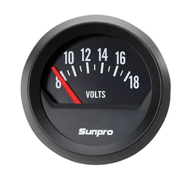 Sunpro CP8215 StyleLine Voltmeter - Black Dial