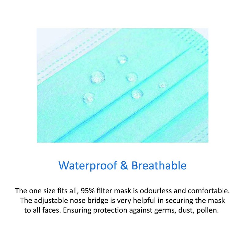 LOVE trends LT-50-PC Polypropylene 3-layer protective masks with ear hooks,