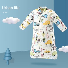 Fyzeg Baby Sleep Sack 2.5 Tog Removable Sleeves Winter Toddlers Sleeping Bag,Organic Cotton, Unisex Baby Sleeping Sack from Birth to 4 Years Old (24-48 Month, Urban Life)