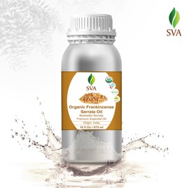 SVA Organic Frankincense Essential Oil – 16 Fl Oz – 100% Natural Boswellia Serrata Oil - for Diffuser, Hair Care, Face, Skin Care, Aromatherapy, Scalp and Body Massage, Soap and Candle Making