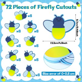 Kolldenn 72 Pcs Firefly Cutouts Paper Firefly Bulletin Board Cutouts Shaped Die Cut for Classroom Decor Teachers DIY Craft School Bulletin Board Decorations