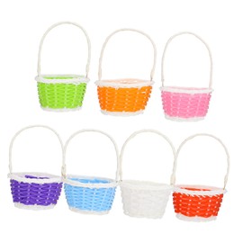 BUGUUYO 7pcs Woven Baskets for Easter Decorative Storage Baskets for Home Picnic Boys and Girls Activities Versatile Craft for Loose Items Table Decor