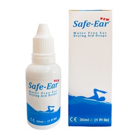 SAFE-EAR water free drying aid that clears and prevents trapped ear water - 30ml / 1 Fl Oz bottle - Ideal for Swimming, Scuba Diving, Water Sports, Triathlons, Hairwashing & Bathing - MADE IN THE UK