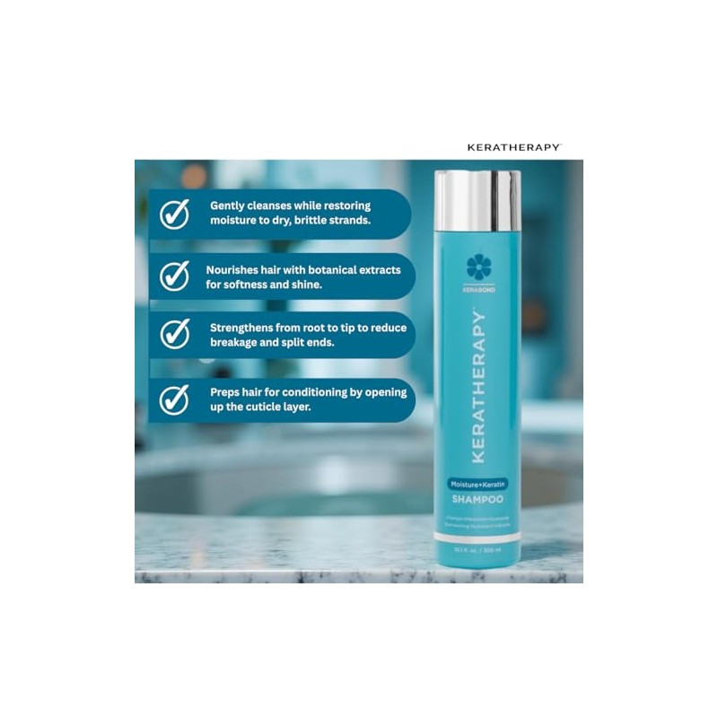 KERATHERAPY Moisture Shampoo, 10.1 Fluid Ounce