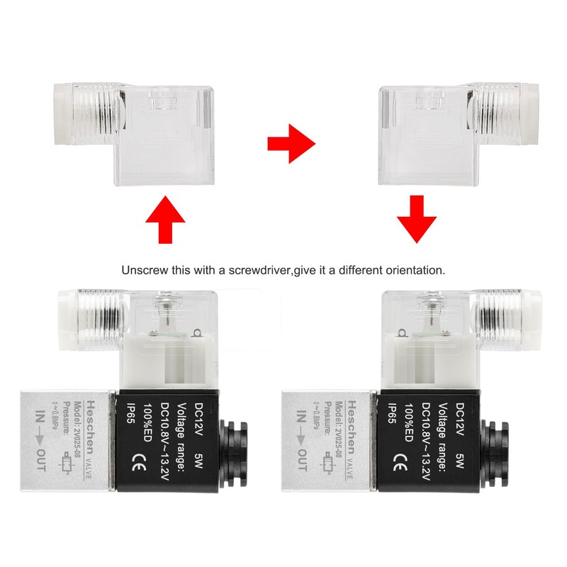 Heschen Electrical Pneumatic Solenoid Valve 2V025-08 12VDC PT1/4 2/2 Way
