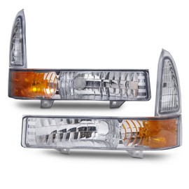 HEADLIGHTSDEPOT Park Signal Light Set Compatible with Ford Excursion F-250 Super Duty F-350 F-450 F-550 Crystal Lens Includes Left Driver and Right Passenger Side Signal Lamps Set