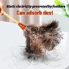 NEWONG 16inch Natural Good Ostrich Feather Duster with Bamboo Handle,