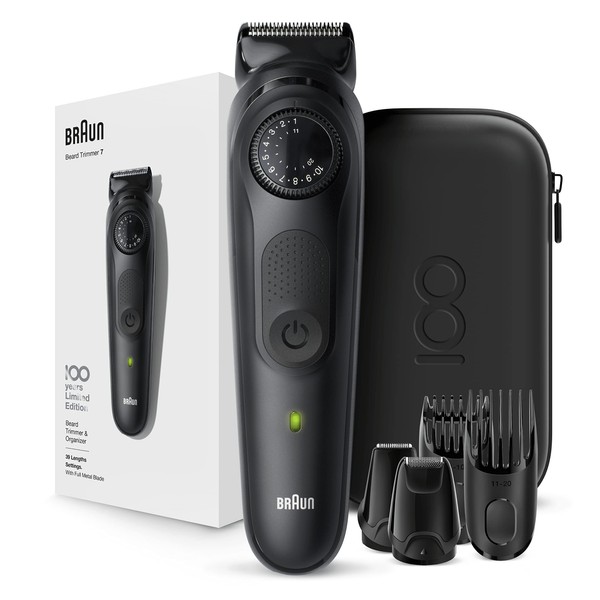 Braun BeardTrimmer BT7 Design Edition Beard Trimmer, Black, 100 Years