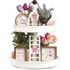 Farmhouse Tiered Tray Decor: A Stunning Seasonal & Easter Holiday Bundle for Year-Round Beauty - Ideal Spring & Valentine's Centerpiece for Home & Kitchen Styling
