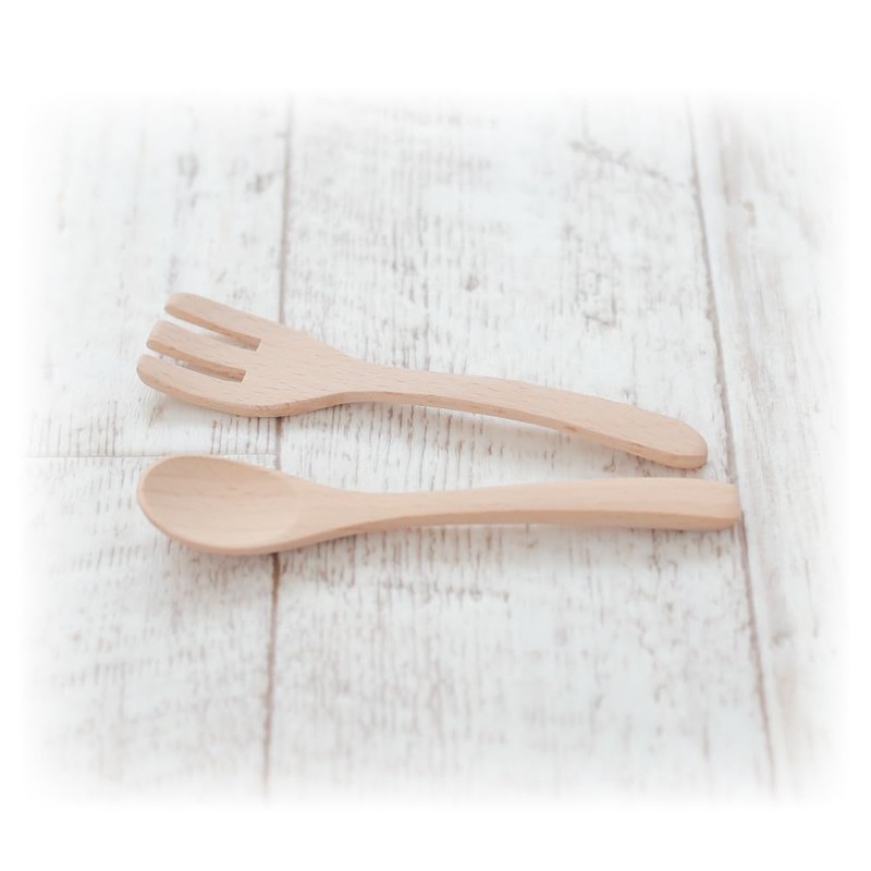 Wooden Toy Daiwa, Spoon & Fork Set, Pretend Tableware, Dinnerware