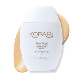 Protector solar mineral transparente Bright as Day SPF 50, protector solar facial 100% mineral con vitamina C y niacinamida, acabado transparente, para todos los tonos de piel, 1,7 oz