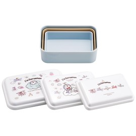 Skater SLUS3AG-A Antibacterial Seal Container, Storage Container, Doraemon, Sora, Sanrio, Set of 3, Made in Japan