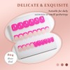 evpct Hot Pink French Tips Press on Nails Short Square
