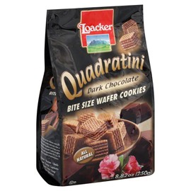 Loacker Quadratini, Crispy wafer cubes with dark chocolate cream filling, 8.82-Ounce