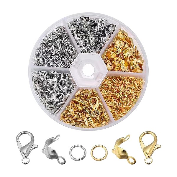 GSHLLO 200 Pcs Metal Open Jump Rings and 60 Pcs