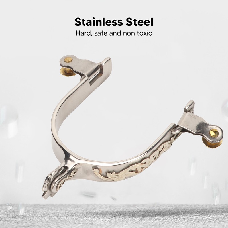1 Pair Horse Spurs Stainless Steel Western Cowboys Spurs Men