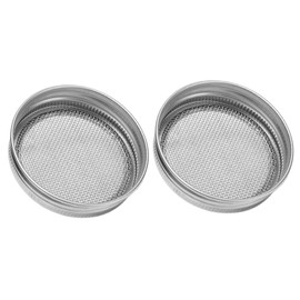 Canning Jar Lid Mason Jar Accessory Stainless Steel Regular Strainer Filter Lids Mouth Jars Cover Sprouting Lid for Regular Mouth Jars (70mm)