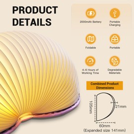 JTT Folding Book Lamp, 2Pack Book Light Gifts Cool Novelty LED Night Light, Heart Lights 4 Colors White/Yellow/Warm Yellow and Changing Led Lights,Paper Lamp for Home & Library Decor Holiday Gifts