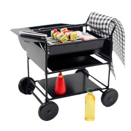 BESTonZON 1 Satz Mini-Grill kreativ Spielzeug bastelbedarf Küchenzubehör 1:12 Puppe Grillofen-Modellspielzeug Möbel Puppenhaus Miniaturküche Küchengeräte draussen Spiel Requisiten Suite