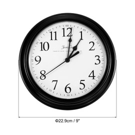 PATIKIL 9 Inch Wall Clock, Quartz Battery Operated Silent Non-Ticking Round Wall Clocks for Office Bedroom Decorative, Black