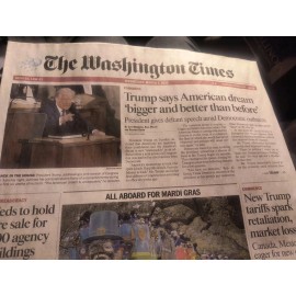 The Washington Times Wednesday March 5 2025 Trump Says American Dream "Bigger...