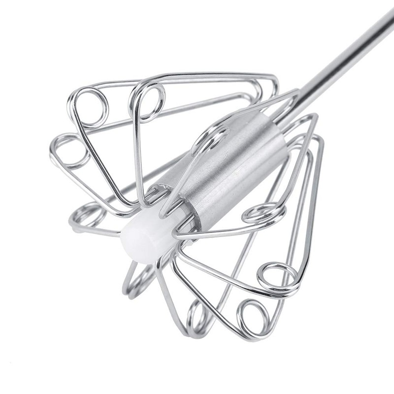 Professional Egg Whisk Blender, Stainless Steel Hand Push Whisk Blender