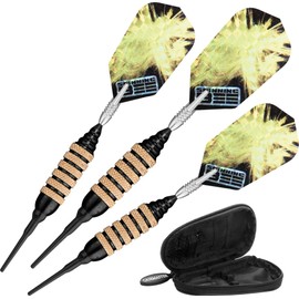 Viper Spinning Bee Soft Tip Darts with Casemaster Storage/Travel Case, Black, 16 Grams