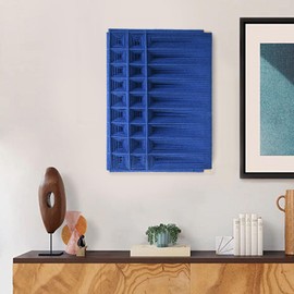 IOWER 3D Wall Art Home Decor Weave In Cotton Cord Lattice Frame Boho Wall Decor Fiber Modern Yarn Wall Art For Bedroom Living Room Kitchen 9.4" Wx12.9 L