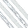 OLYCRAFT 10m Silver Sequin Ribbon Trim 13mm Wide Sequin Braid