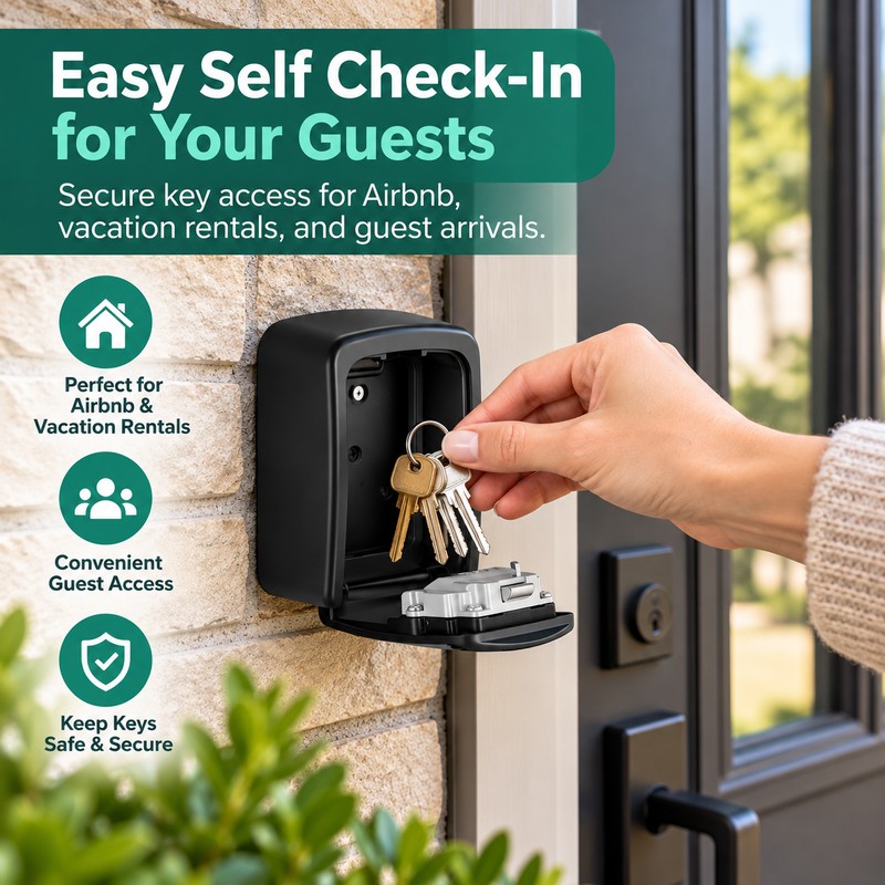 4-Digit Combination Key Lock Box for Outdoor Key Storage –